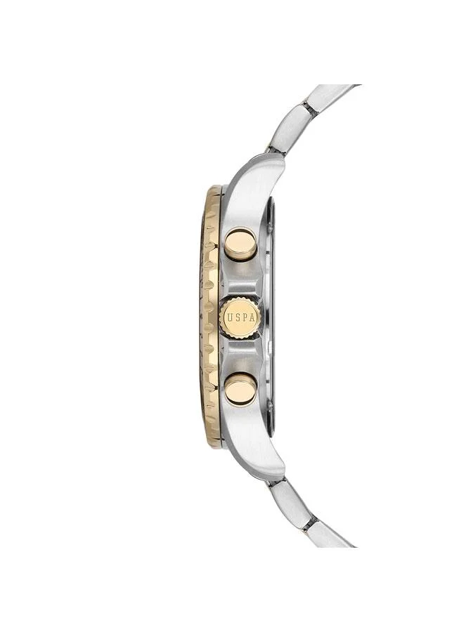 يو اس بولو اسن Crossing 42mm Multifunction Men's Watch with Green Dial & Stainless Steel Bracelet