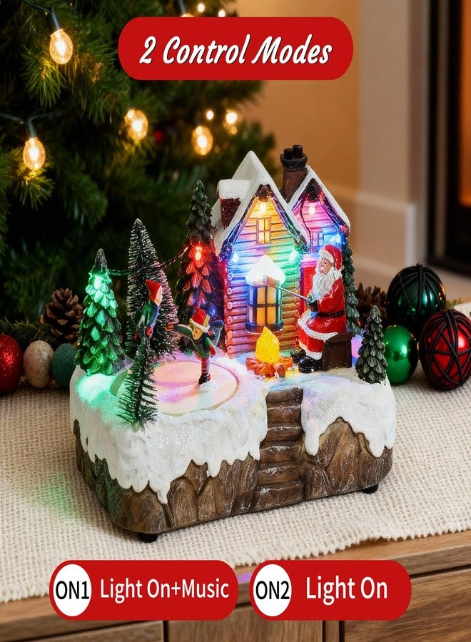 Giftgarden Christmas Village with Santa and Musical Ice Skating, Lighted Indoor Christmas Centerpiece Decor - Image 5