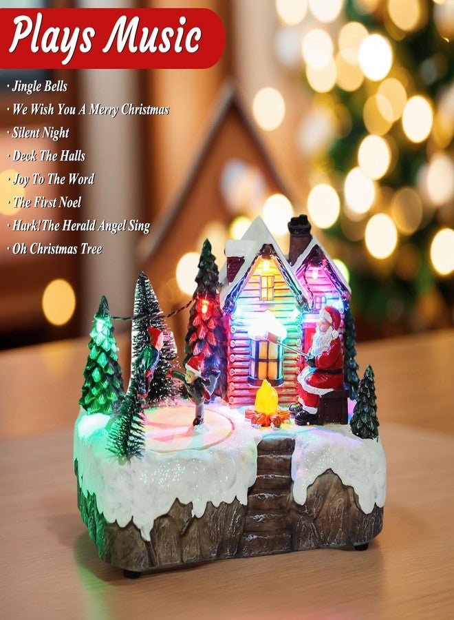 Giftgarden Christmas Village with Santa and Musical Ice Skating, Lighted Indoor Christmas Centerpiece Decor - Image 3