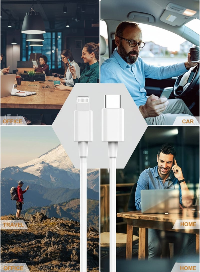 vexa pro MFi Certified USB-C To Lightning Cable 1m – Fast Charging PD Cable for iPhone 12/13/14/11/X/8, Type C To Lightning Quick Charge & Sync – White - Image 4