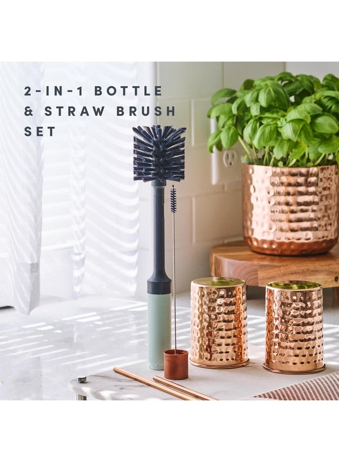 Scotch Brite Brite by Scotch-Brite Limited Edition 2-in-1 Straw and Bottle Brush Set, Sleek and Stylish Bottle Cleaner Brush with 360-Degree Bristles and Hidden Straw Brush - Image 2