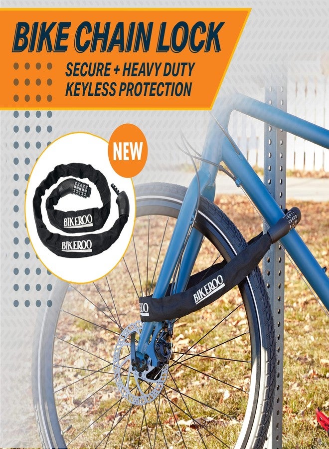 Bikeroo Bike Lock Chain - Heavy Duty Combination Bicycle Anti Theft Protection - 3 Foot Security Cable for Bikes, Scooter & E-Bike - Image 2