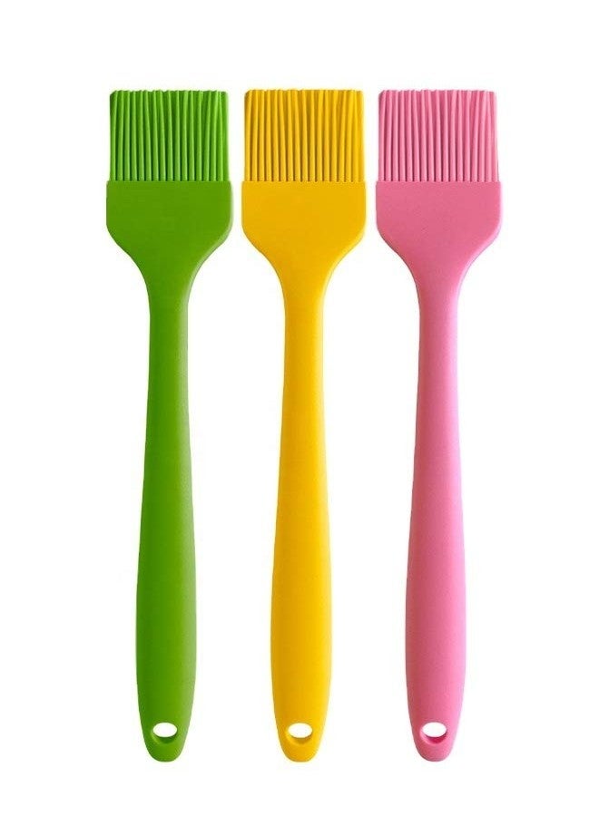 Set of 3 Kitchen Silicone Pastry Brush Silicon Oil Cooking Brush for Grilling, Tandoor, Cooking, Baking, Glazing, BBQ, Oil Brush for Cooking, Kitchen Use, Multicolor - Image 1