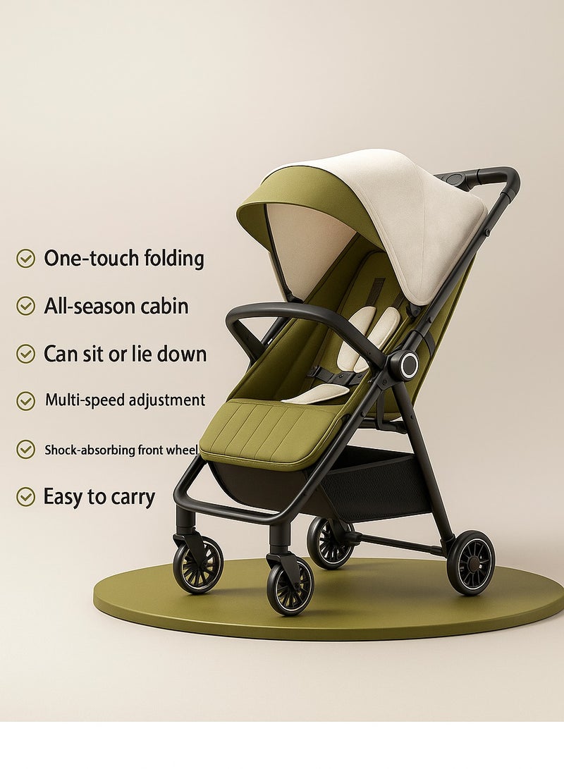 Lightweight Stroller for Travel and Comfort -Green color - Image 5