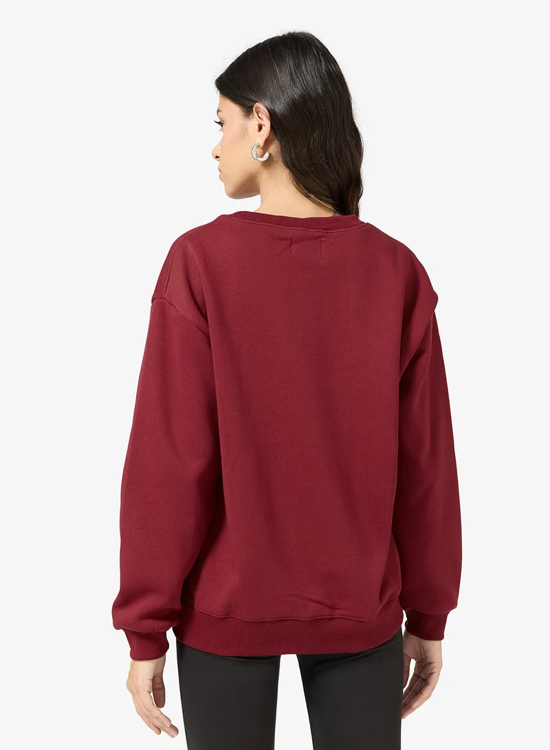 Ginger Oversize Varsity Style Sweatshirt