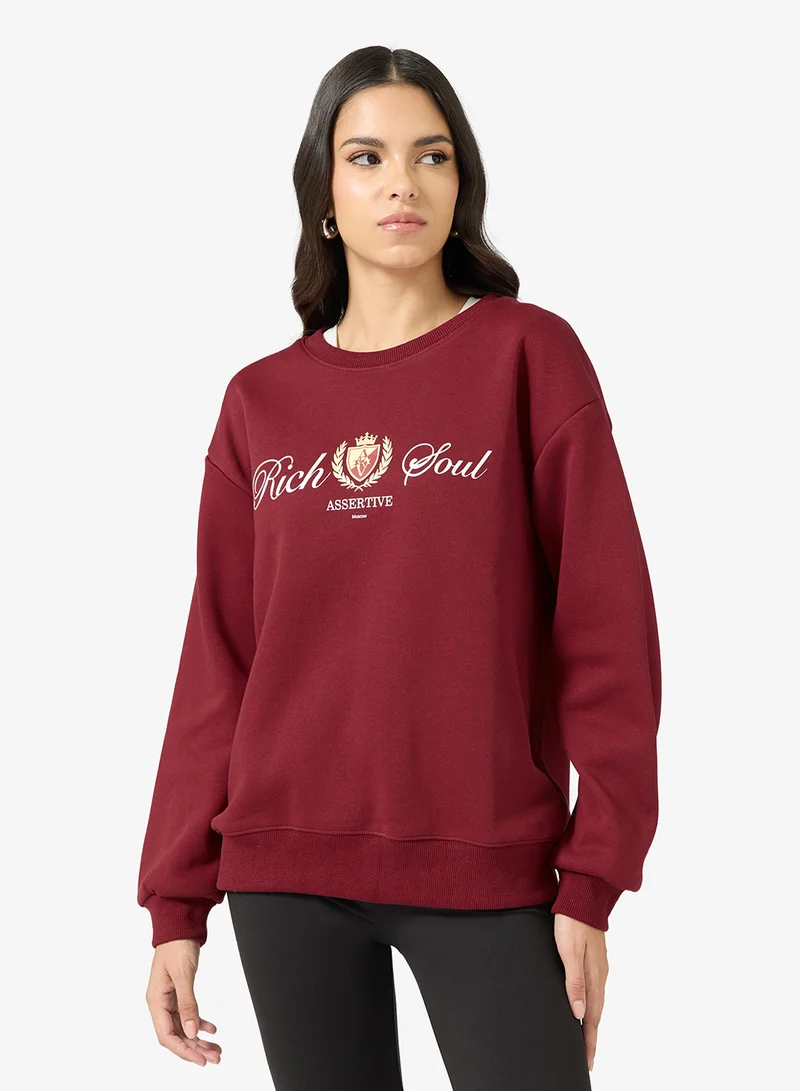 Ginger Oversize Varsity Style Sweatshirt