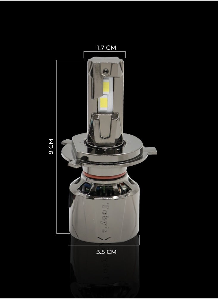 Toby's New Launch 2024 Upgraded U8 LED Headlight with 150W/Pair Power 15000LM/Pair Lumens, Color Temperature 6500K Plug and Play, Non-Polarity, Fog Headlight (H4)