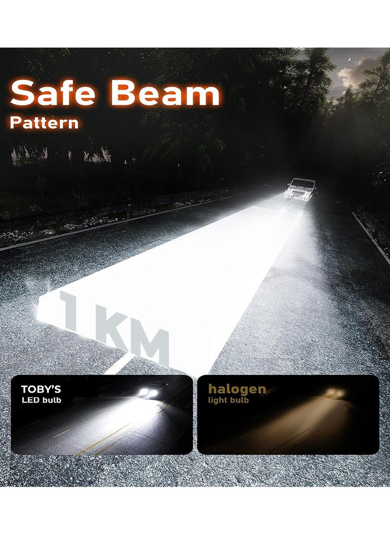 Toby's Toby's New Launch 2024 Upgraded U8 LED Headlight with 150W/Pair Power 15000LM/Pair Lumens, Color Temperature 6500K Plug and Play, Non-Polarity, Fog Headlight (H4)  - Image 4