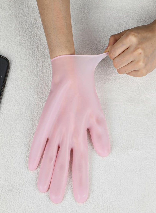 Elegaperma 2 Pairs Hand Moisture Gloves,Silicone Gloves for Dry Hands - Moisturizing Glove for Dry Hands, Overnight Moisture Glove for Softening Rough Skin - Pink & White - Image 5