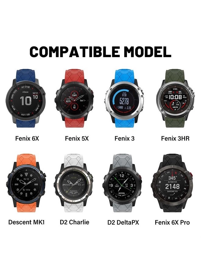MYSNBKN - Compatible with Garmin Fenix 7X Band 26mm Width Soft Watch Straps Sport Bands Replacement for Fenix 7X/Fenix 6X/Fenix 6X Pro/Fenix 5X/Fenix 5X Plus/Fenix 3/Fenix 3 HR Smartwatches - Image 1