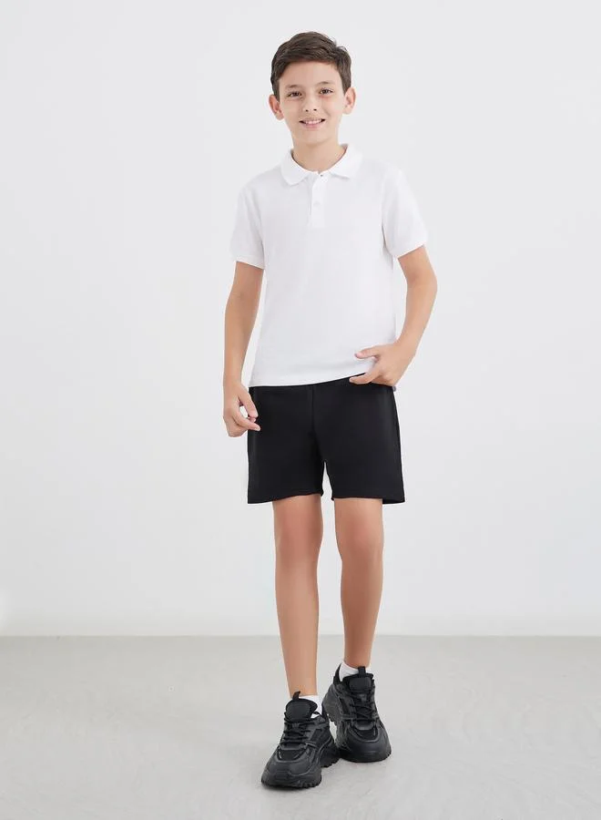 ستايلي Styli Boys White Cotton Polo T-Shirt