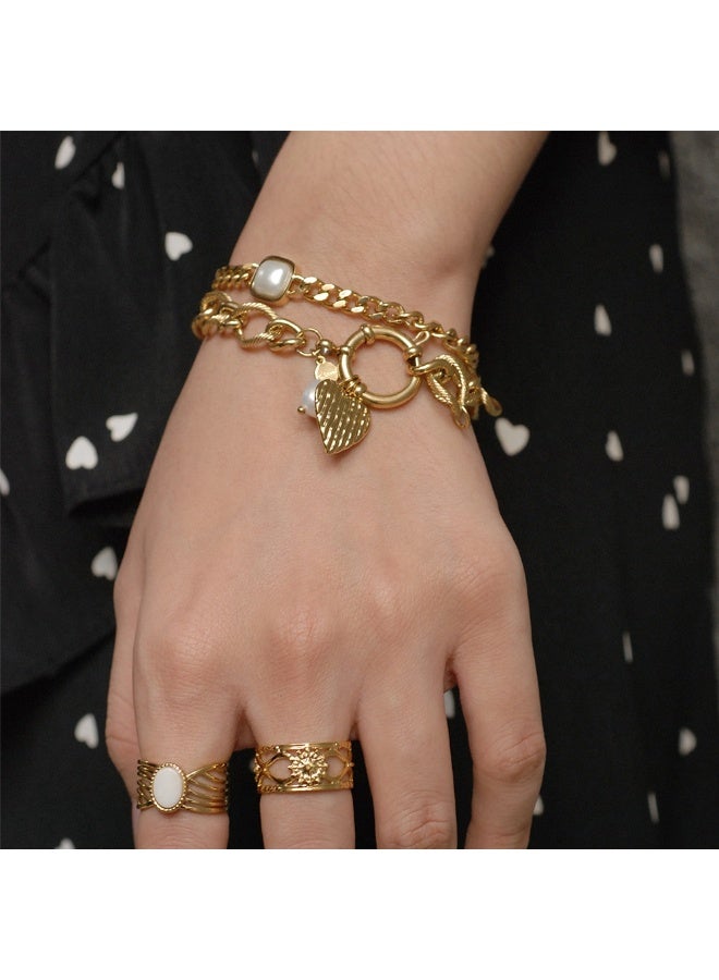 Rwnq Stainless steel bracelet unique and attractive design - women's accessory - suitable for daily outings and special occasions_ Stainless accessories-Women's accessories - Women's Stainless Steel Accessories - Jewelry - Accessories  - Image 3
