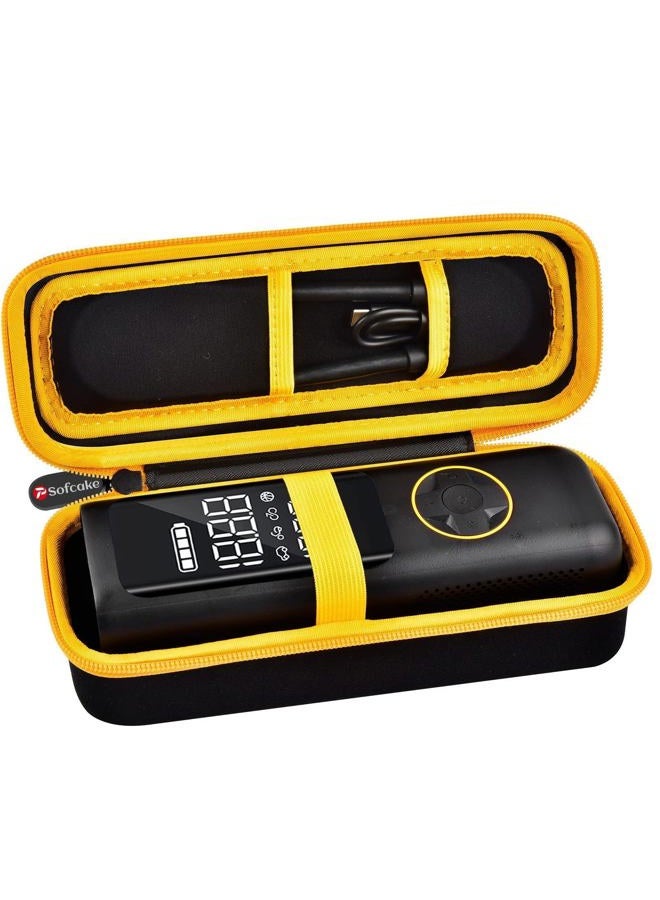 PSofcake Case Compatible with Fanttik X8 for APEX Tire Inflator Portable Air Compressor 2X Faster Inflation. Storage Holder for airmoto/for VacLife/for Powools/for RYSEAB Air Pump (Box Only) - Yellow Zipper - Image 1