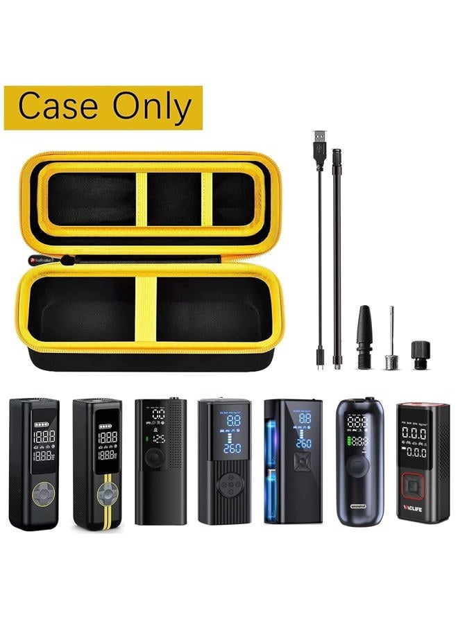 PSofcake Case Compatible with Fanttik X8 for APEX Tire Inflator Portable Air Compressor 2X Faster Inflation. Storage Holder for airmoto/for VacLife/for Powools/for RYSEAB Air Pump (Box Only) - Yellow Zipper - Image 2