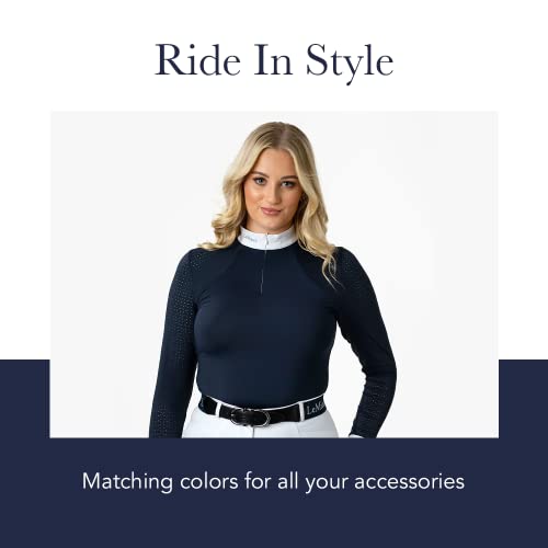 LeMieux Womens Olivia Long Sleeve Show Shirt Horse Riding Competition Top Athletic Shirts Horseback Riding Apparel Navy US08 - Image 3
