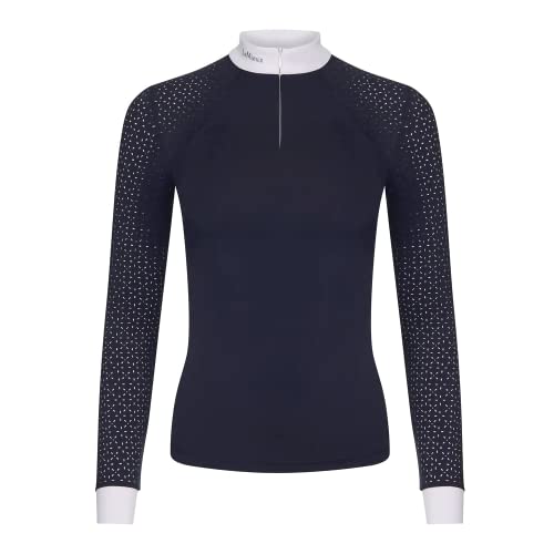 LeMieux Womens Olivia Long Sleeve Show Shirt Horse Riding Competition Top Athletic Shirts Horseback Riding Apparel Navy US08 - Image 1
