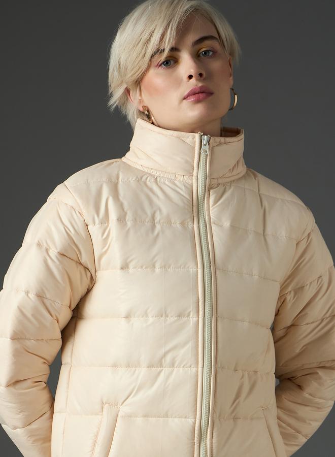 SASSAFRAS Peach Longline Padded Jacket - Image 4