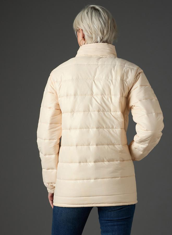 SASSAFRAS Peach Longline Padded Jacket - Image 5