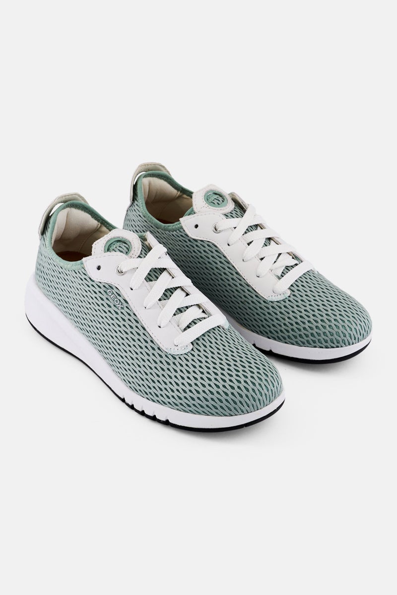 GEOX Women Lace Up Casual Shoes, Mint  - Image 1