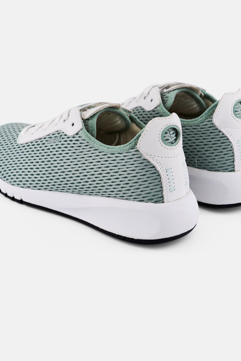 GEOX Women Lace Up Casual Shoes, Mint  - Image 2