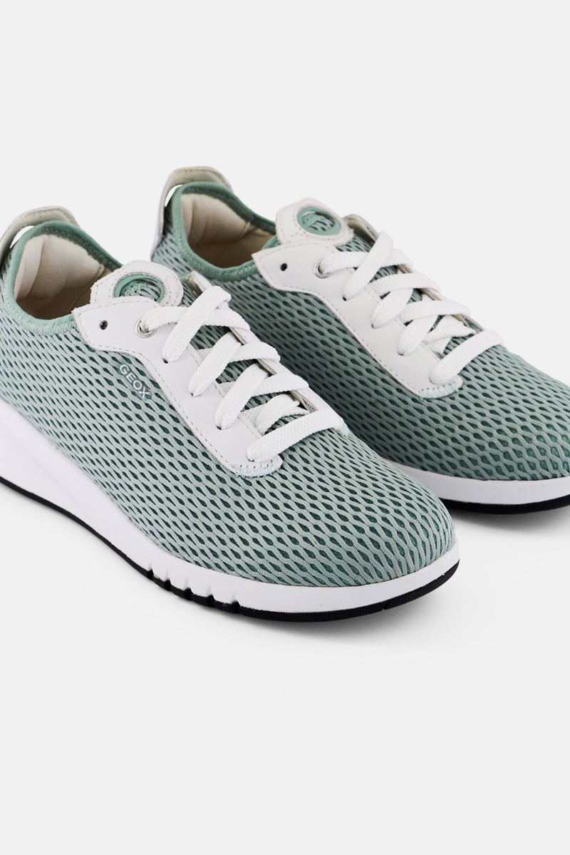 GEOX Women Lace Up Casual Shoes, Mint  - Image 3