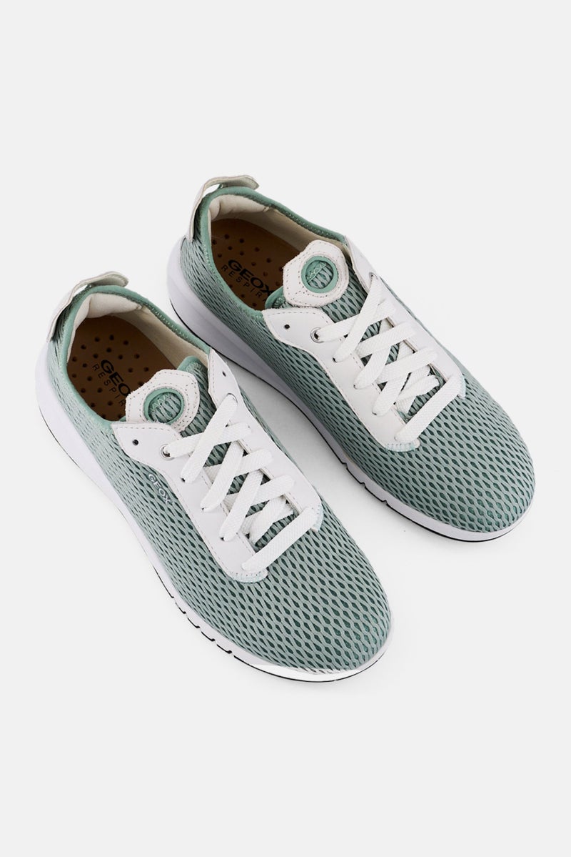 GEOX Women Lace Up Casual Shoes, Mint  - Image 4