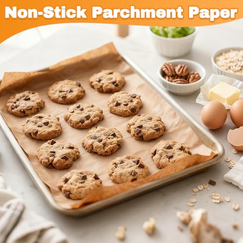 JOYUMY 200 PCS Unbleached Parchment Paper for Baking, Non Stick Baking Sheets, Precut Parchment Paper Sheets, Brown Baking Paper (9" x 13") - Image 3