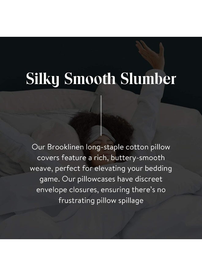 Brooklinen Luxury Sateen Pillowcases  Set of 2 100 Long Staple Cotton with Envelope Closure Smooth Fabric Soft  Durable Machine Washable  Standard Size Window Pane - Image 4