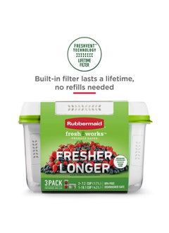 Rubbermaid Rubbermaid FreshWorks Produce Saver, Medium and Large Storage Containers, 8-Piece Set, Set of 4, Med & Lg, Clear  - Image 4