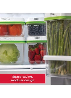 Rubbermaid Rubbermaid FreshWorks Produce Saver, Medium and Large Storage Containers, 8-Piece Set, Set of 4, Med & Lg, Clear  - Image 5