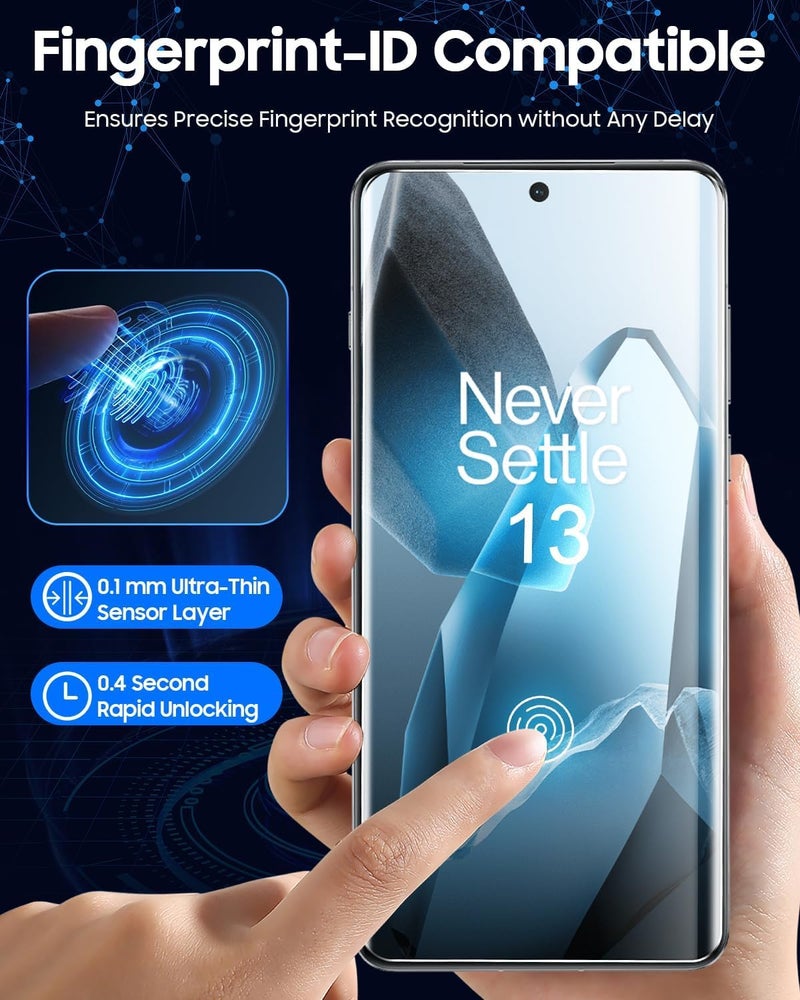 VENSIA® - For Oneplus 13 Screen Protector, High Clarity, 9H Hardness, Anti-Scratch, Hd Clear, Full Coverage, Fingerprint Working Curved Uv Tempered Glass For - OnePlus 13 - Image 2