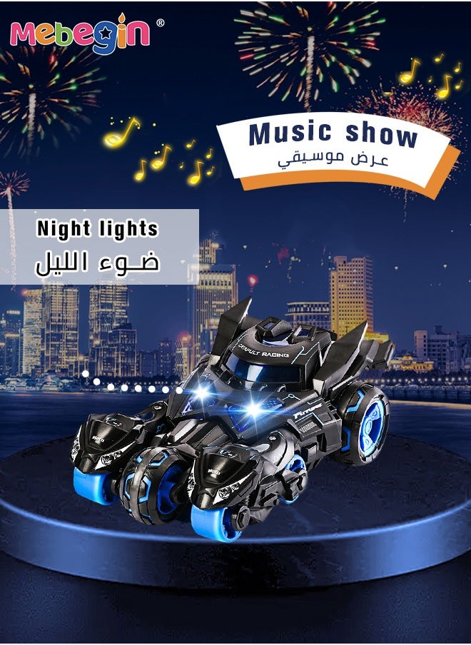 MEBEGIN - 3-in-1 Transformer Electric Toy, Ejection Chariot Pull-back Alloy Car with Light and Music, 1:32 Scale Model Toy, Motorcycle Deformation Vehicle, Die-cast Car Models, Ideal Gift for Kids Aged 3+ - Image 1