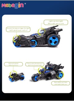 MEBEGIN 3-in-1 Transformer Electric Toy, Ejection Chariot Pull-back Alloy Car with Light and Music, 1:32 Scale Model Toy, Motorcycle Deformation Vehicle, Die-cast Car Models, Ideal Gift for Kids Aged 3+  - Image 5