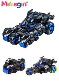 MEBEGIN 3-in-1 Transformer Electric Toy, Ejection Chariot Pull-back Alloy Car with Light and Music, 1:32 Scale Model Toy, Motorcycle Deformation Vehicle, Die-cast Car Models, Ideal Gift for Kids Aged 3+  - Image 2