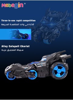MEBEGIN 3-in-1 Transformer Electric Toy, Ejection Chariot Pull-back Alloy Car with Light and Music, 1:32 Scale Model Toy, Motorcycle Deformation Vehicle, Die-cast Car Models, Ideal Gift for Kids Aged 3+  - Image 4