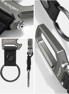 Spigen Life Carabiner Key Ring Clip Car Keychain Clip, Bottle Opener Key Chain Ring for Men and Women - Gunmetal  - Image 2
