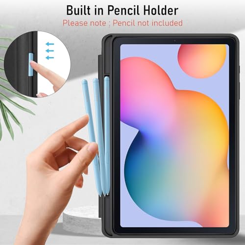 Robustrion Cover Samsung Galaxy Tab S6 Lite Tablet Cover Case Smart Flexible Case Cover with S Pen Holder for Samsung S6 Lite Tab 10.4 inch [Auto Sleep Wake Support] - Marble Lilac - Image 4