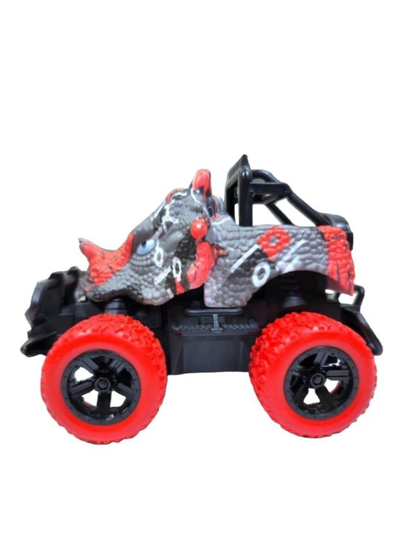 Dinosaur-shaped car toy with front and rear push and suitable size for lady children and multiple shapes,