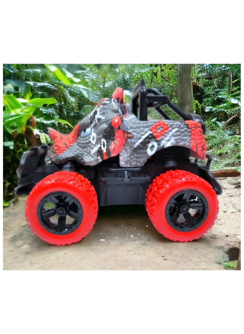 Dinosaur-shaped car toy with front and rear push and suitable size for lady children and multiple shapes,