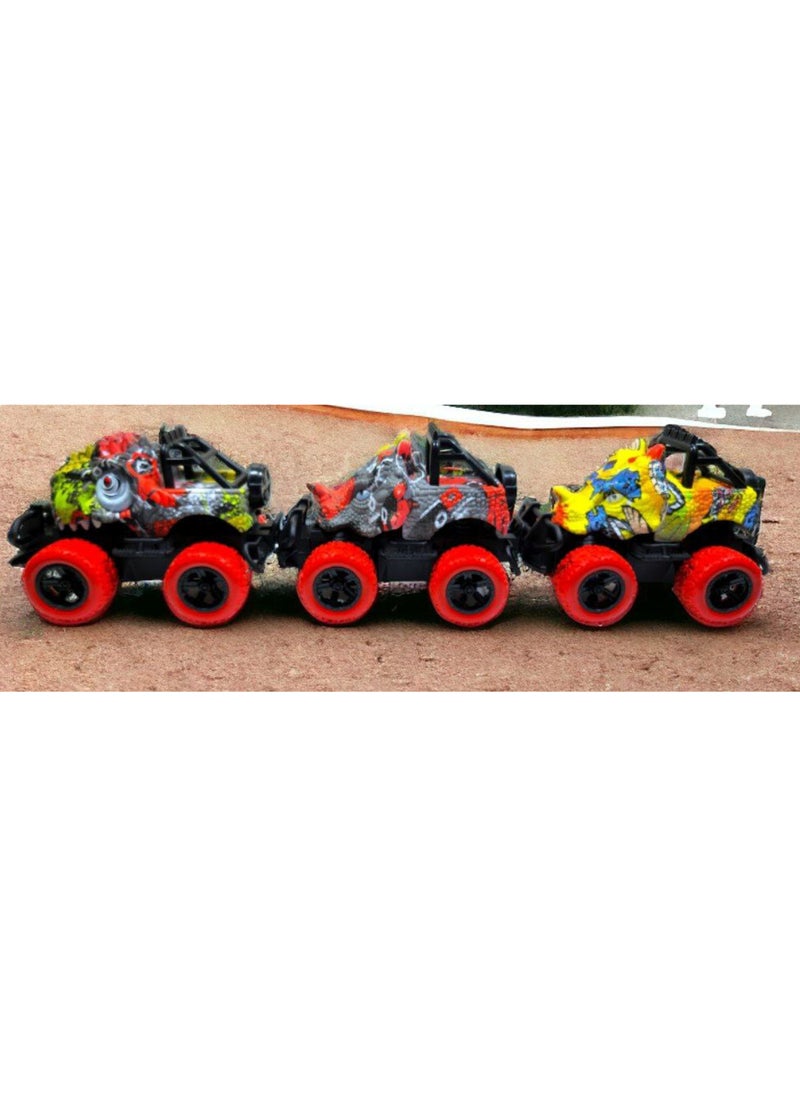Dinosaur-shaped car toy with front and rear push and suitable size for lady children and multiple shapes,