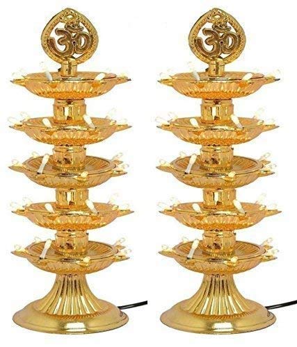 DIKANSHA DIKANSHA Plastic 5 Layer with 35 Lights Click to Open expanded View Deep Flicker Jyoti Bulb Diwali and Home Temple Decoration Pack of 2 