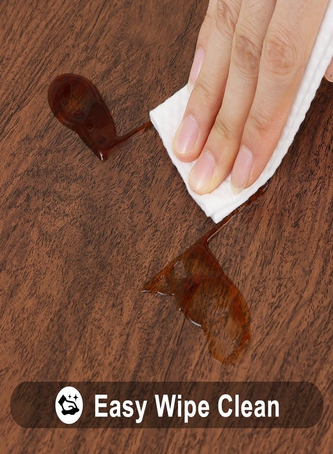 smiry مفرش طاولة سميري دائري للنزهات، مقاوم للماء، مزود بمطاط ملائم للطاولات بمقاس 57-68 بوصة، مفارش طاولة من الفينيل قابلة للمسح بظهر من الفلانيل للتخييم، للاستخدام الداخلي والخارجي، بني - Image 5