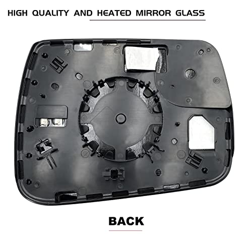 SKARUMMER Dodge Ram 1500 Heated Blind Spot Mirror Replacement - Left Side Convex Mirror Glass with Rear Holder - Compatible with 2019-2021 Models - Image 2
