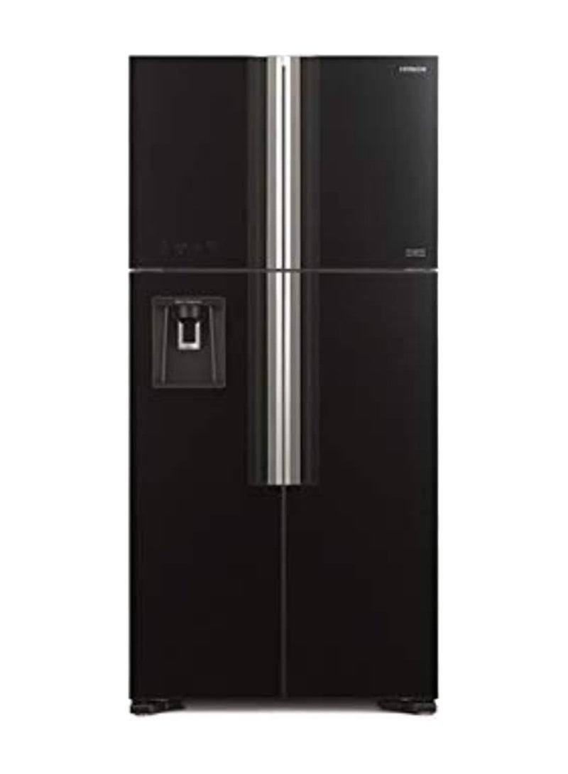 HITACHI 760L Gross, Net 540L, Side By Side 4 Doors Premium Refrigerator, 10 Year Warranty on Inverter Compressor, No Frost Fridge, Dual Fan Cooling, Movable Twist Ice Tray RW760PUK74GBK Glass Black 760 L RW760PUK74GBK Glass Black - Image 1