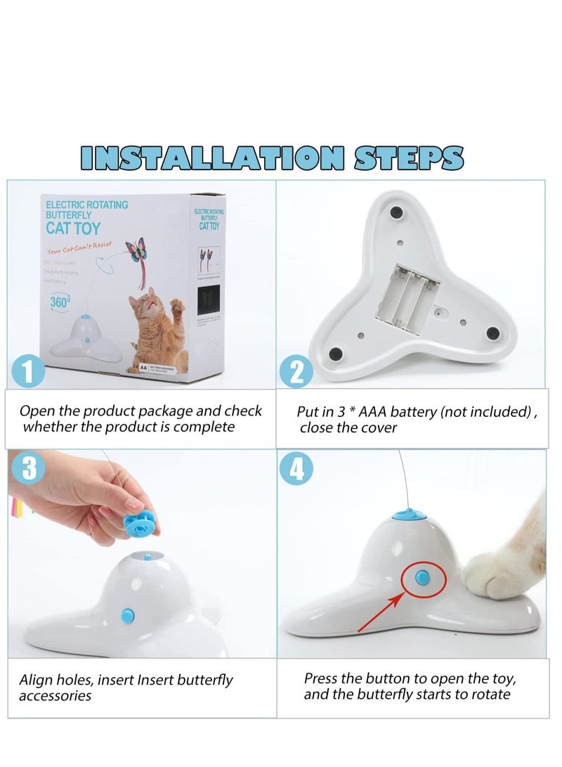 KASTWAVE Cats Toys, Cat Toys Interactive for Indoor Cats Adult Kitten, Electric Kitten Toys, Automatic Rotating Butterfly Cat Toy for Chasing, Interactive Kitten Toys Gifts - Image 4