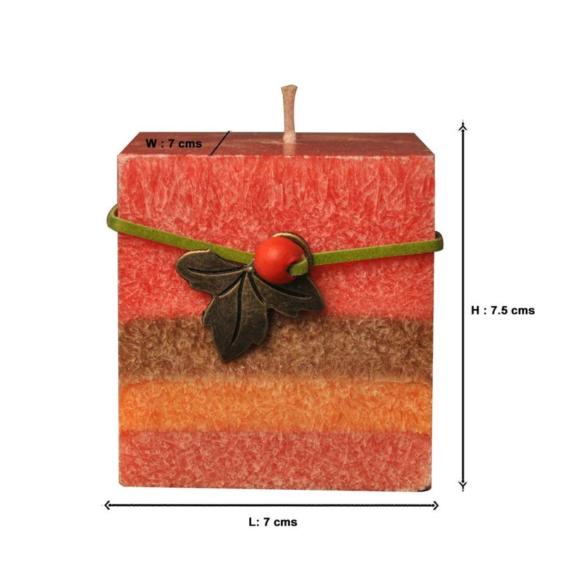 EZ Life Aroma Candle - Square Block - Red - Hand Poured - Decorative Candles - Pack of 1 - Image 3