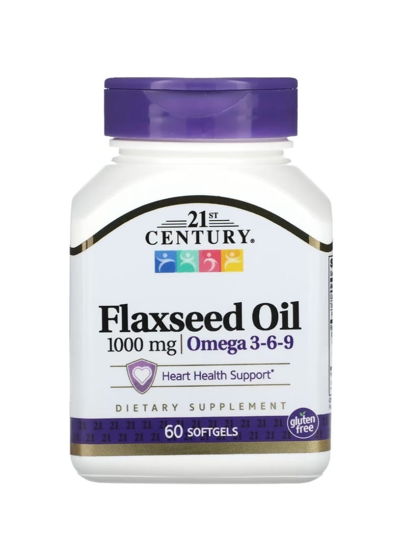 21st Century Flaxseed Oil 1000 mg 60 Softgels - Image 1