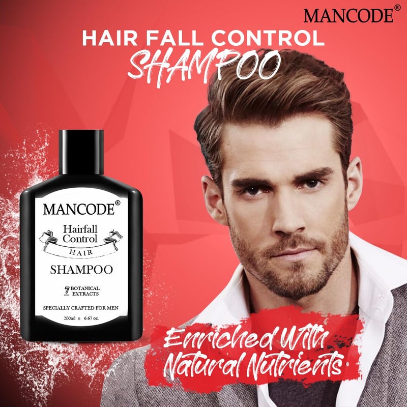 MAN CODE Mancode Anti Hair Fall Shampoo Enriched With Neem Amla Shikaki Aloe Vera Vitamin E Shampoo For Men 200Ml - Image 3