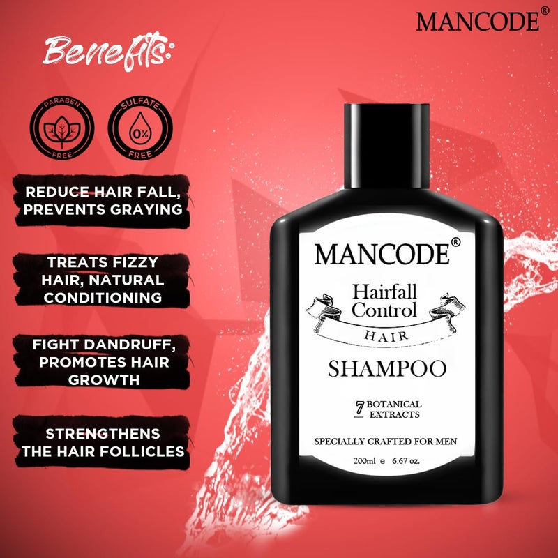 MAN CODE Mancode Anti Hair Fall Shampoo Enriched With Neem Amla Shikaki Aloe Vera Vitamin E Shampoo For Men 200Ml - Image 5