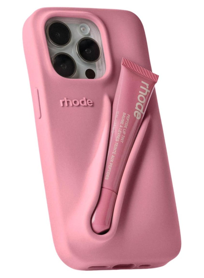 rhode Silicone Lip Holder for Cell Phone, Lip Gloss Adhesive Sleeve for Phone, Lip Holder Stick-on Phone Case, Back Stick On Holder for iPhone Phones（Ribbon） - Image 1